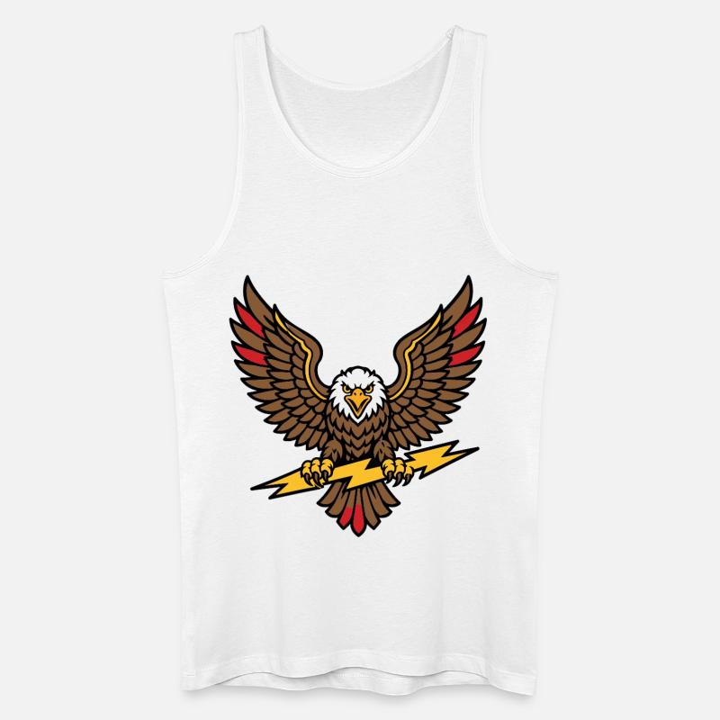 Alter-Schule-Tattoo-Stil Lightning Eagle - Männer Bio Tank Top - Weiß