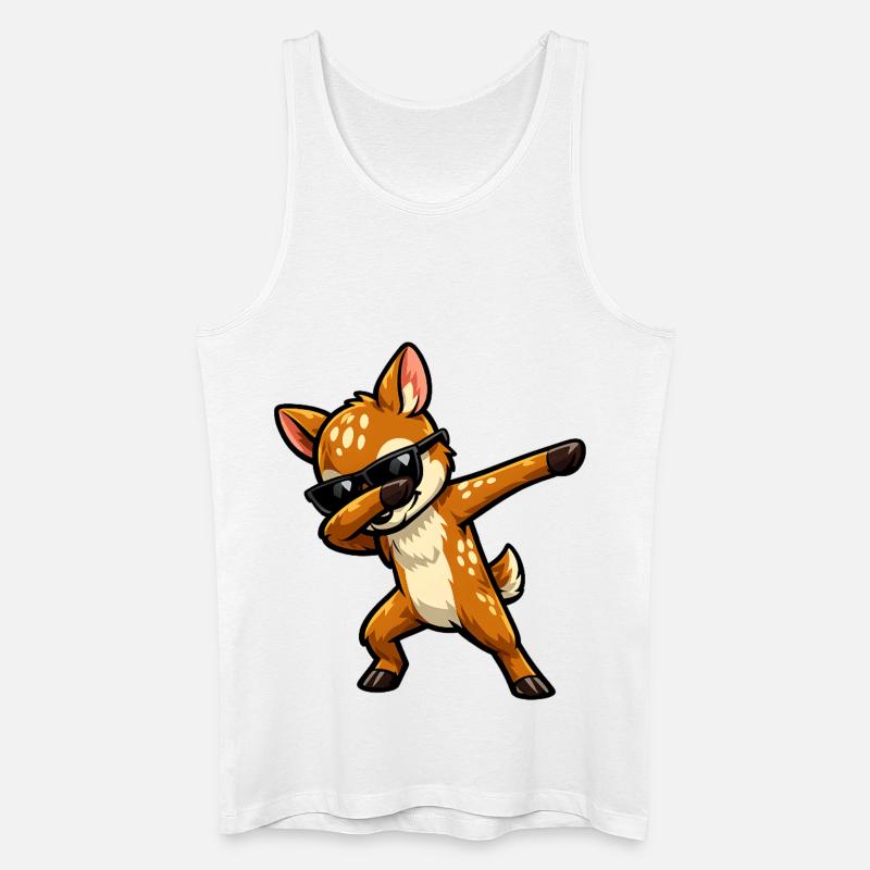 Dabbing Rehkitz - Männer Bio Tank Top - Weiß