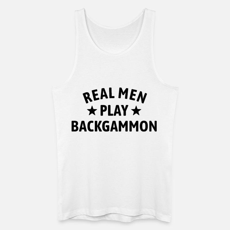 Real Men Play Backgammon | Board Game - Men’s Organic Tank Top - white