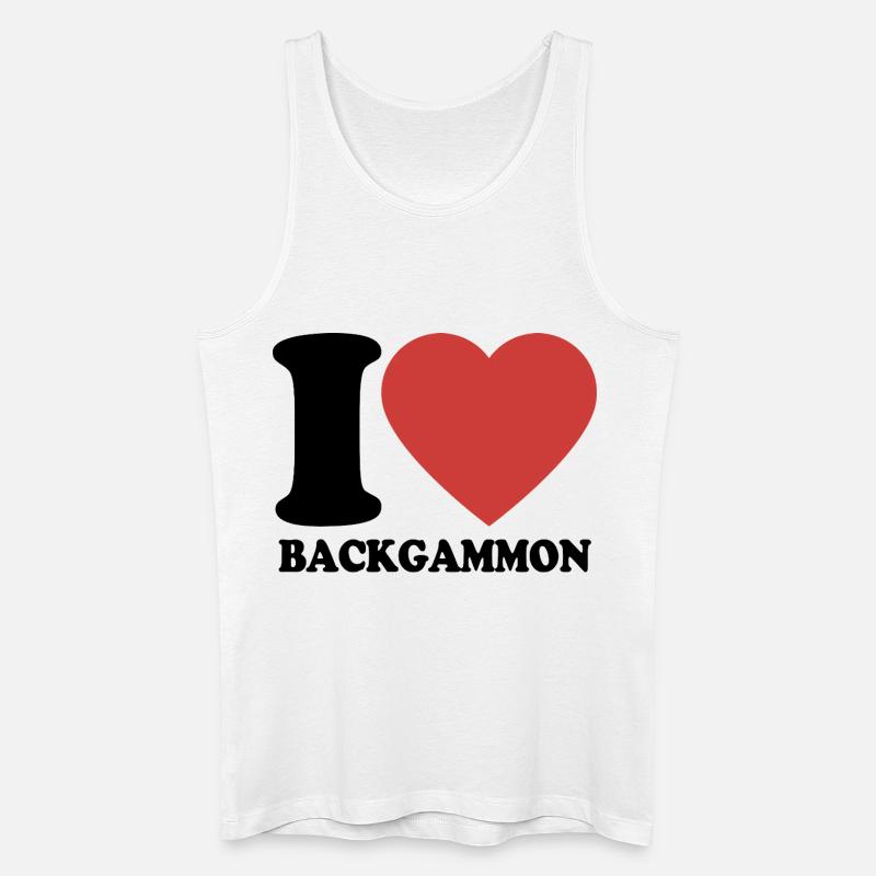I love Backgammon | Brettspiel | Geschenk - Männer Bio Tank Top - Weiß