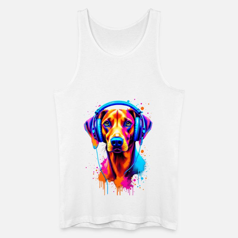 Magyar Viszla mit Kopfhörer - Männer Bio Tank Top - Weiß