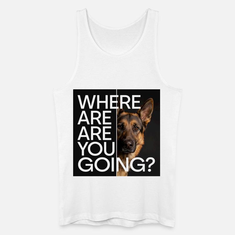 German Shepherd Statement Motif - Men’s Organic Tank Top - white