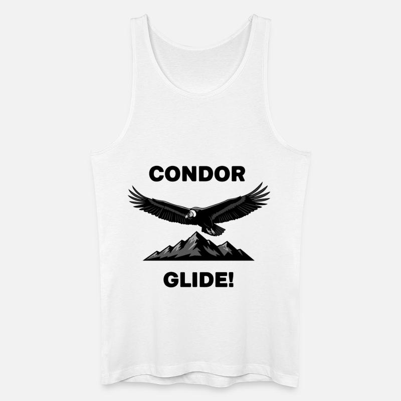 Anden-Kondor-Gleitflug Schwarzer Condor - Männer Bio Tank Top - Weiß