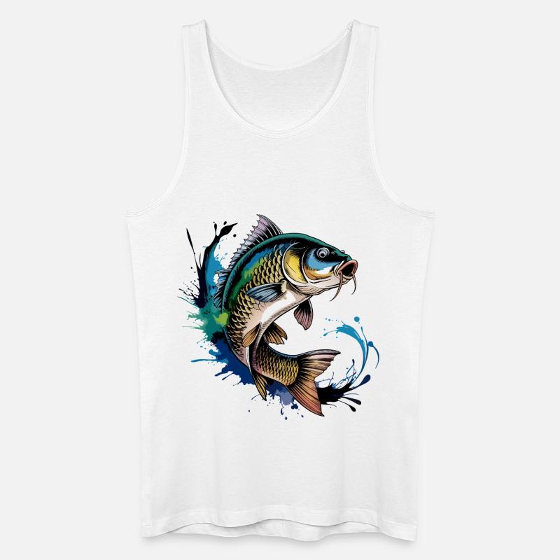 Springender Karpf - Männer Bio Tank Top - Weiß