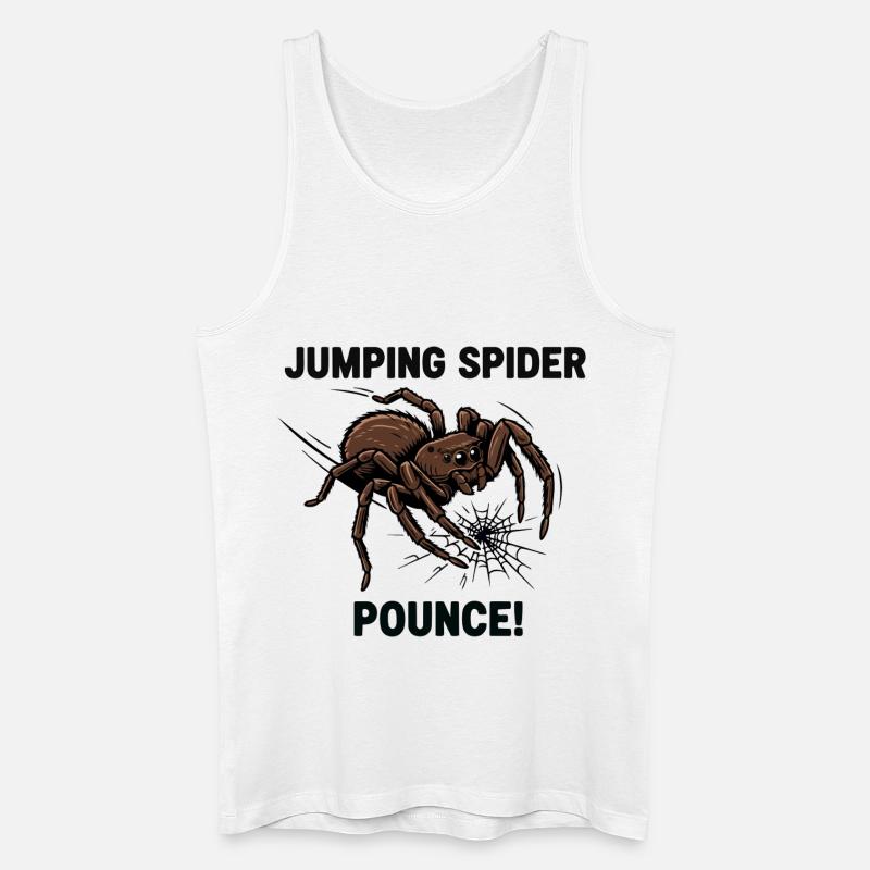 Araignée Sauteuse Springende Spinne - Männer Bio Tank Top - Weiß