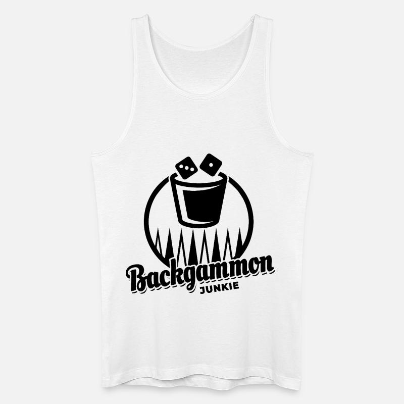 Backgammon Junkie | Brettspiel | Geschenk - Männer Bio Tank Top - Weiß