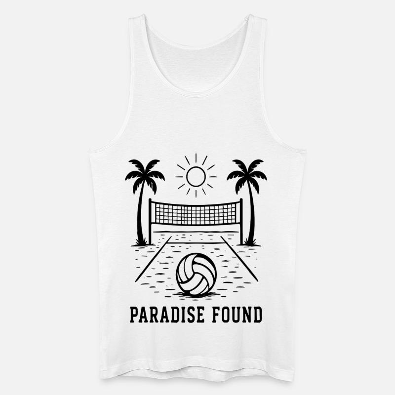 Paradise Found Beach Volleyball Sommer Paradies - Männer Bio Tank Top - Weiß