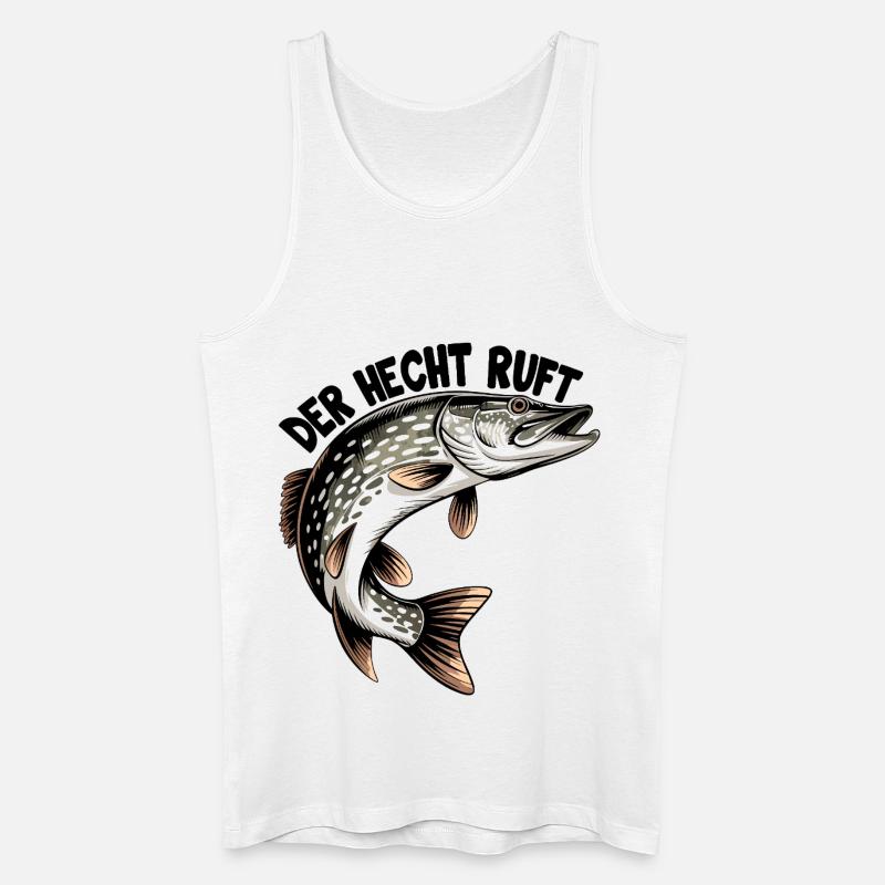 Der Hecht ruft - Männer Bio Tank Top - Weiß