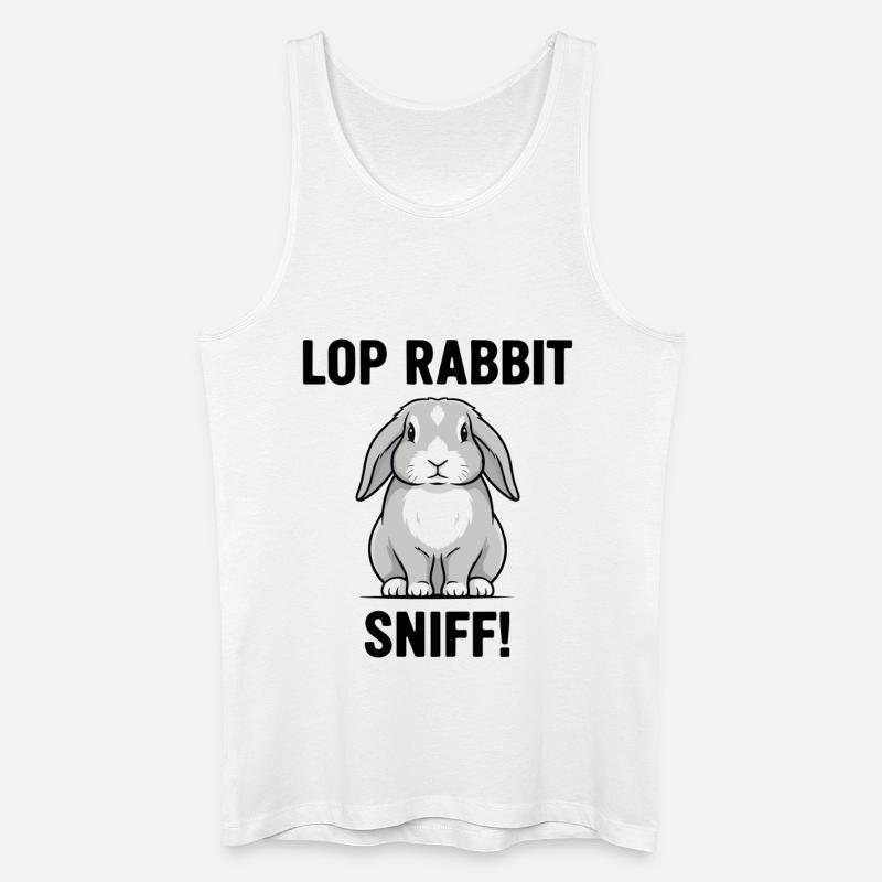 Ram Rabbit Sniff Lop Rabbit Grey - Men’s Organic Tank Top - white
