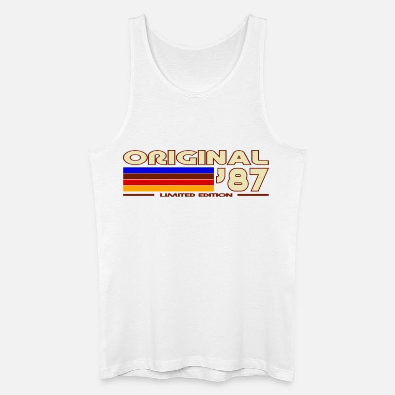 Originale 87er Retro-Streifen - Männer Bio Tank Top - Weiß