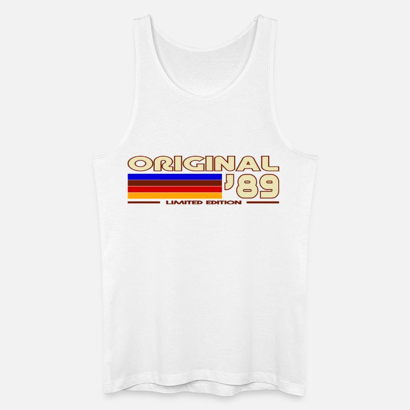 Originale 89er Retro-Streifen - Männer Bio Tank Top - Weiß