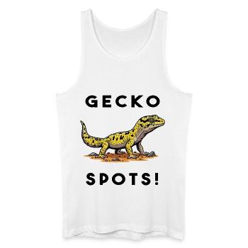 Gecko Leopard Bask Lizard Terrarium - Men’s Organic Tank Top - white - Front