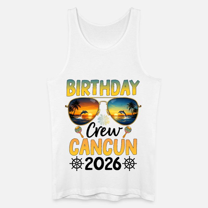 Birthday Crew Cancun 2026 - Männer Bio Tank Top - Weiß
