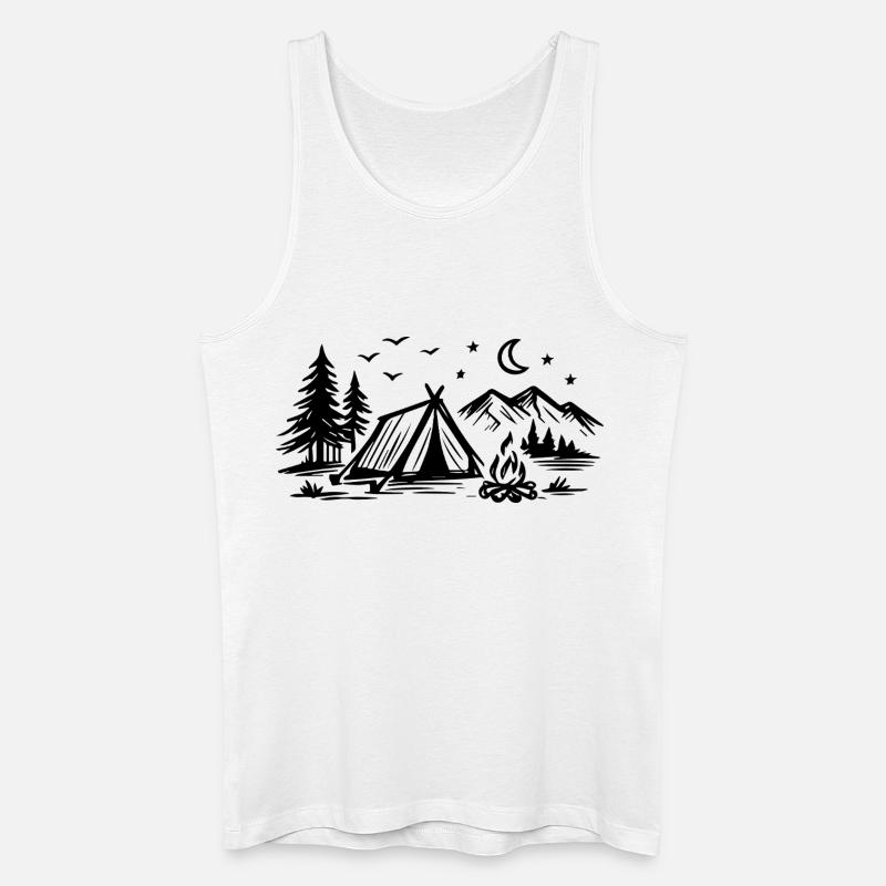 Camping Zelt - Männer Bio Tank Top - Weiß