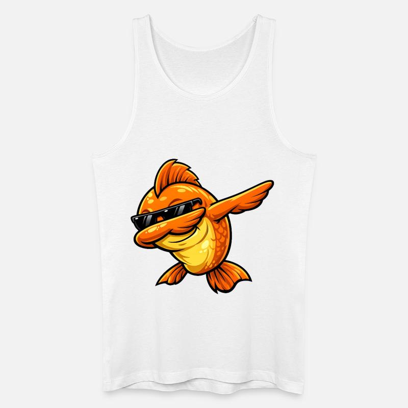 Dabbing Goldfisch - Männer Bio Tank Top - Weiß