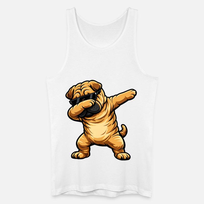 Dabbing Shar Pei - Men’s Organic Tank Top - white