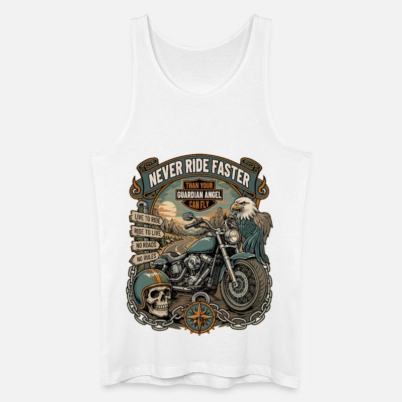 Reite mit deinem Engel - Männer Bio Tank Top - Weiß
