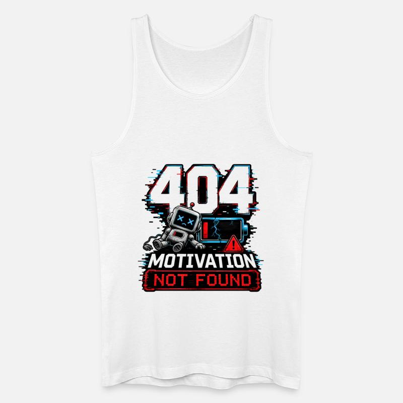 404 Motivation Not Found Roboter - Männer Bio Tank Top - Weiß