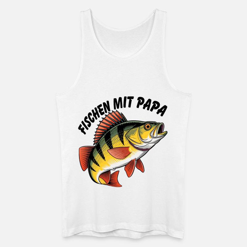 Fischen mit Papa - Männer Bio Tank Top - Weiß