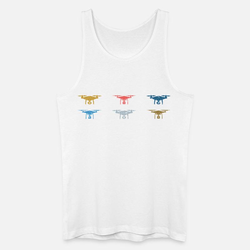 Heartbeat Drone Drones - Débardeur bio Homme - blanc