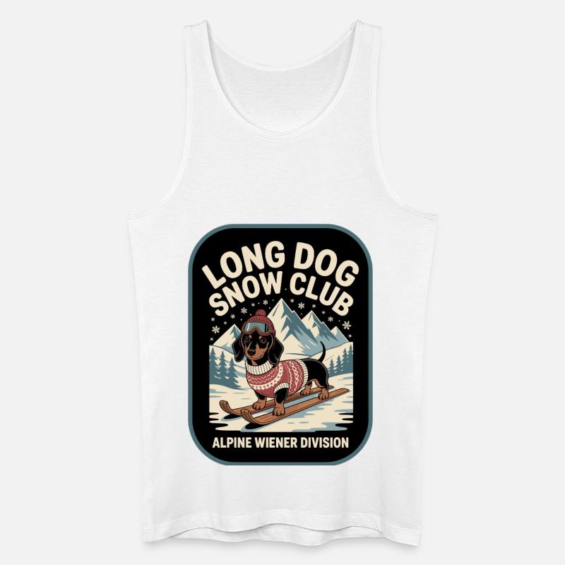Ski Dackel - Männer Bio Tank Top - Weiß