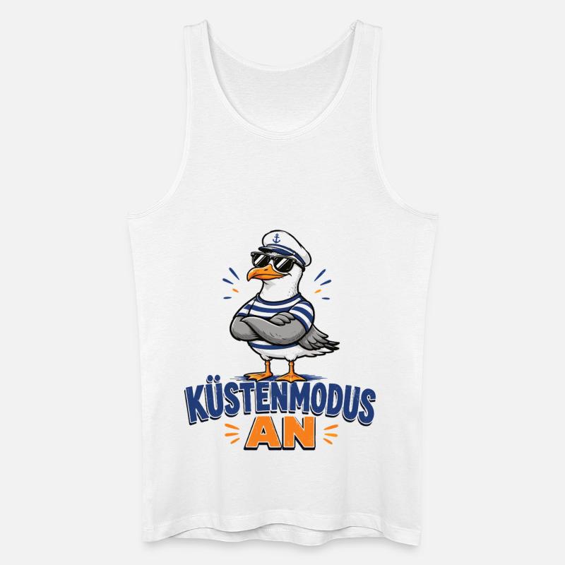 Küstenmodus Möwe Strand Shirt - Männer Bio Tank Top - Weiß