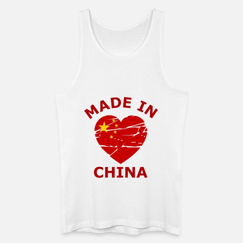 Rotes Herz Made in China - Männer Bio Tank Top - Weiß