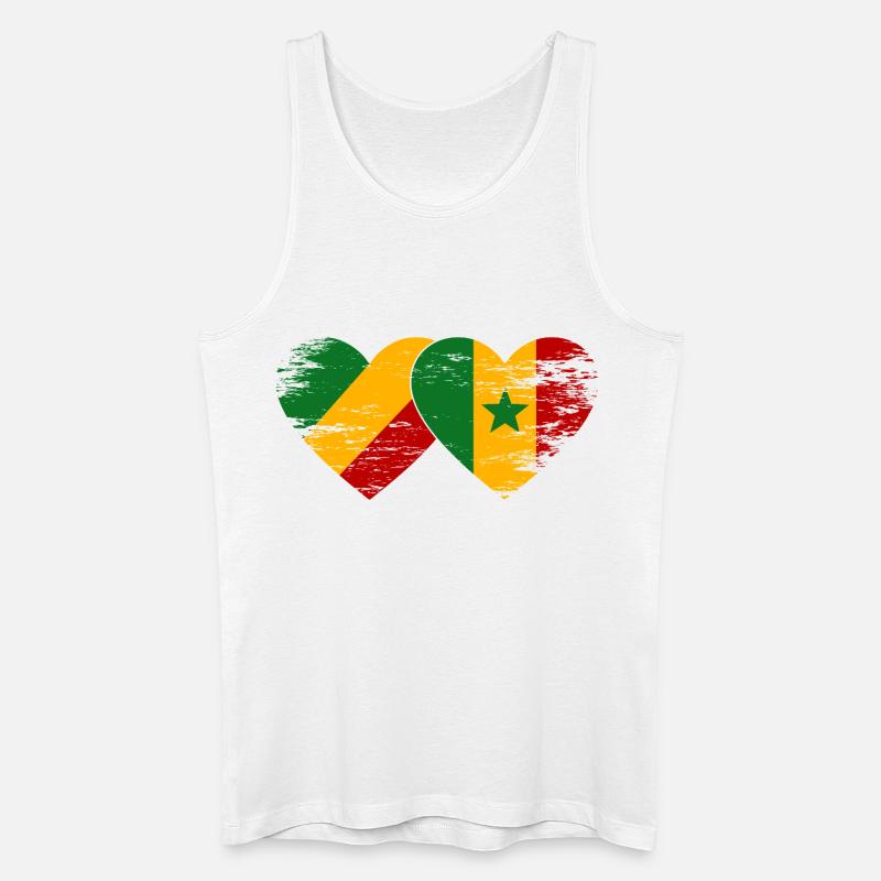 Kongo Senegal Flagge used - Männer Bio Tank Top - Weiß