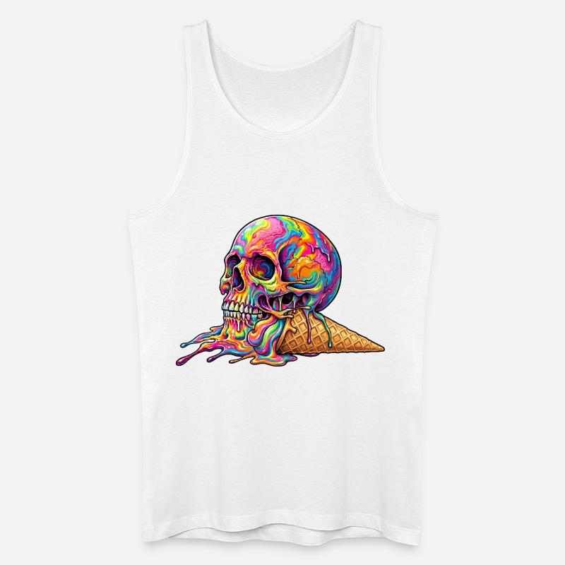 Cream Skull - Männer Bio Tank Top - Weiß