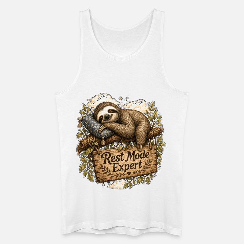 Rest Mode Expert Sloth - Men’s Organic Tank Top - white