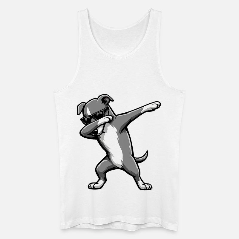 Dabbing Greyhound - Männer Bio Tank Top - Weiß