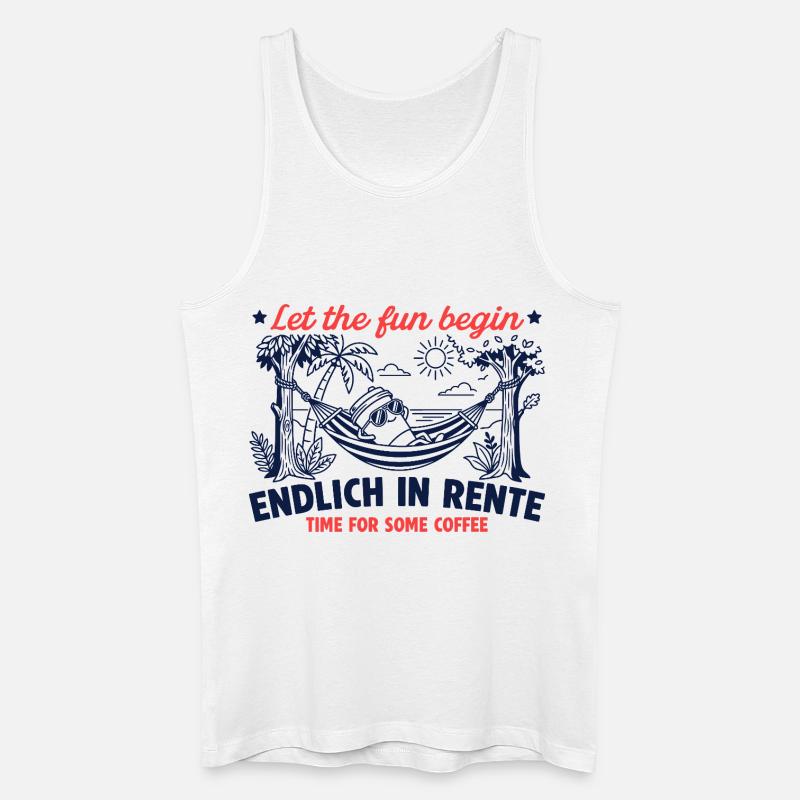 Endlich in Rente Retro Kaffee - Männer Bio Tank Top - Weiß