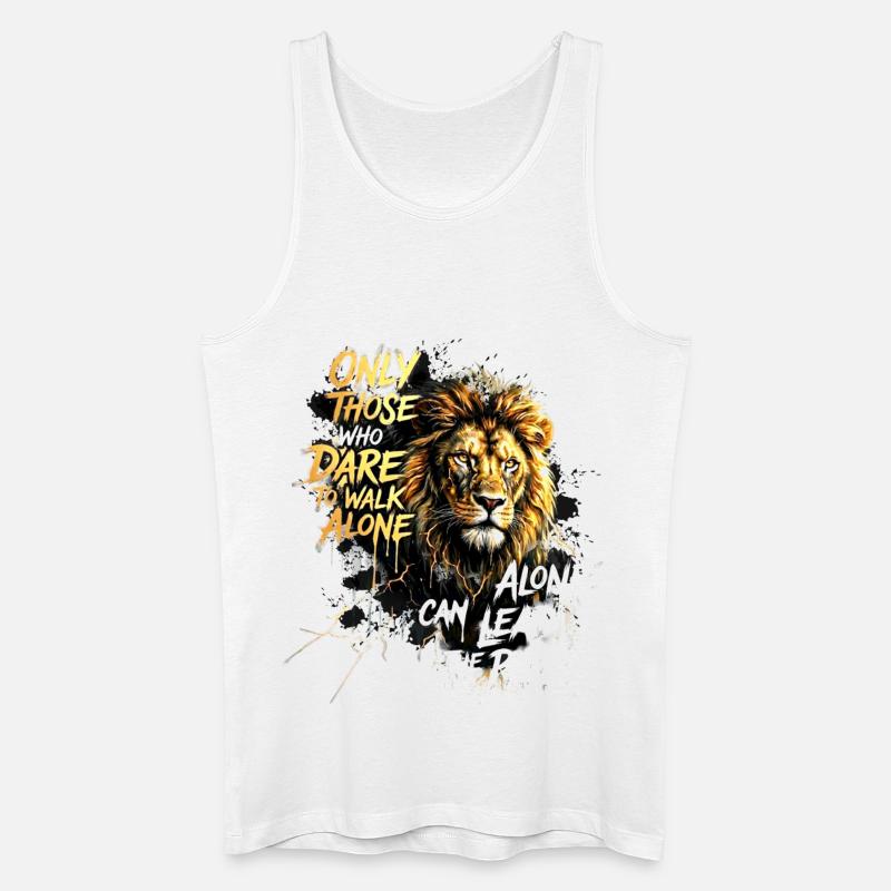 Löwe Motivation Leader Spruch - Männer Bio Tank Top - Weiß