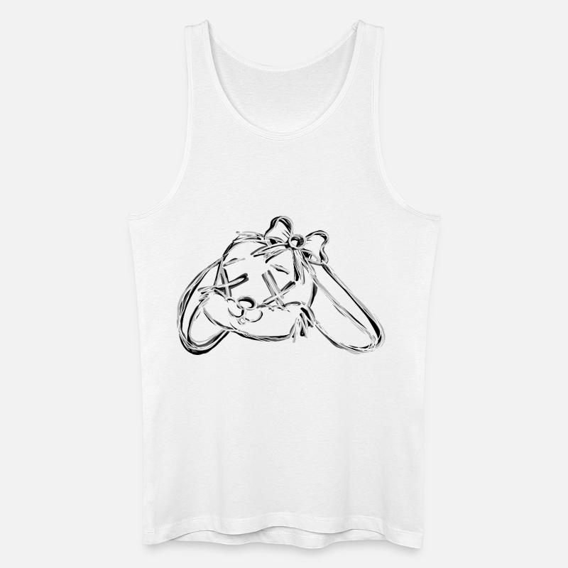 Dead Bunny Grey - Männer Bio Tank Top - Weiß