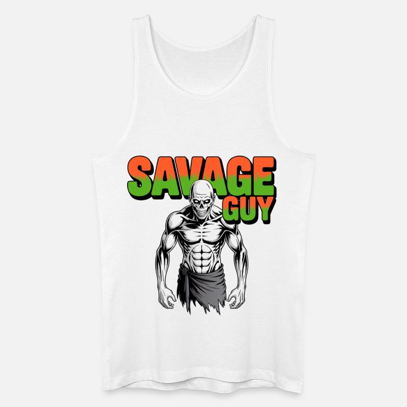 Savage Guy - Männer Bio Tank Top - Weiß