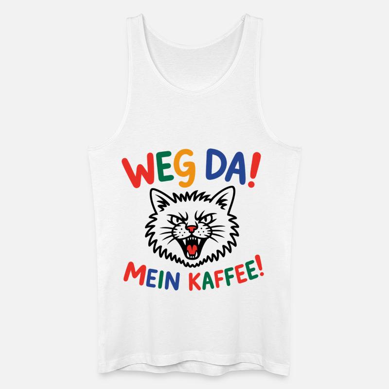 Weg da! Mein Kaffee Katzenpower - Männer Bio Tank Top - Weiß