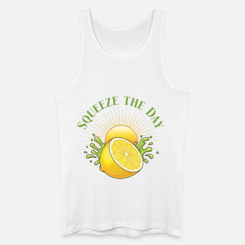 Squeeze the Day Zitronen-Splash - Männer Bio Tank Top - Weiß