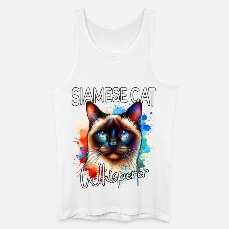Siamkatze Flüsterer - Männer Bio Tank Top - Weiß