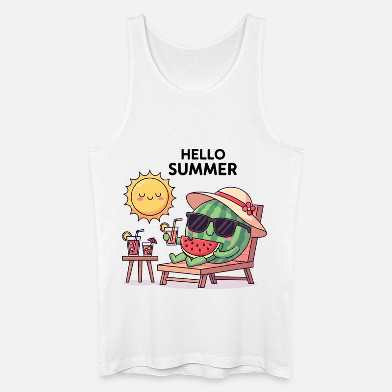Hello Summer  - Männer Bio Tank Top - Weiß