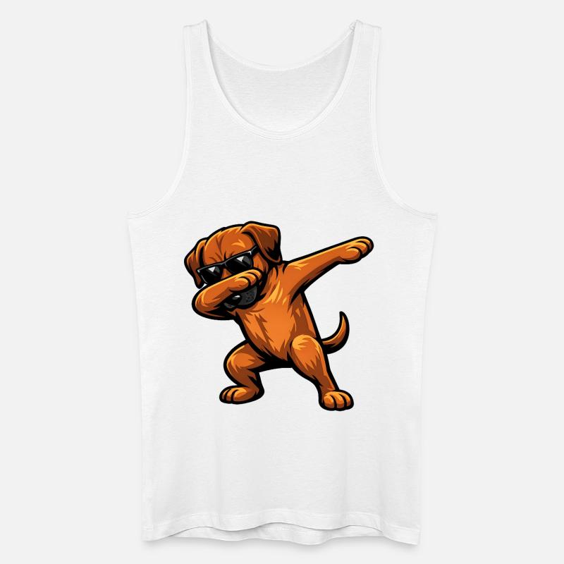 Dabbing Rhodesian Ridgeback - Männer Bio Tank Top - Weiß