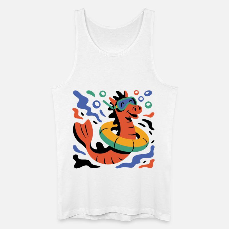 Cooles Seepferd - Männer Bio Tank Top - Weiß