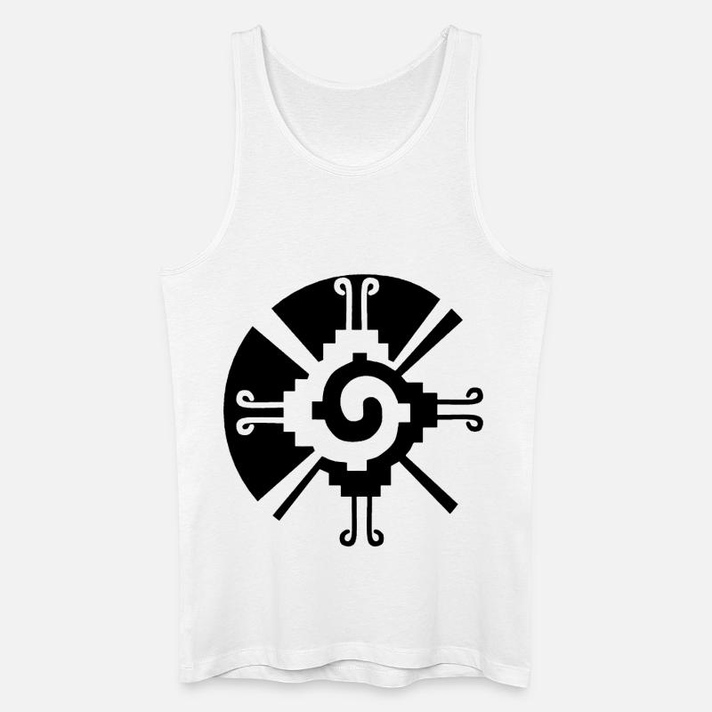 Solar Geometric Pattern (Black) - Men’s Organic Tank Top - white