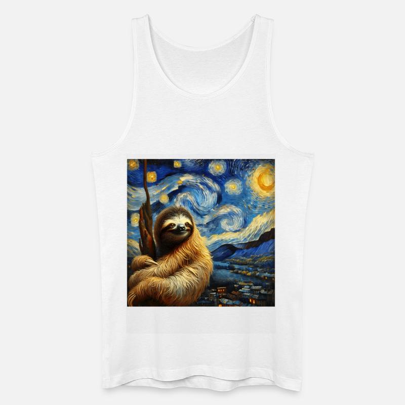 Faultier Starry Night - Männer Bio Tank Top - Weiß