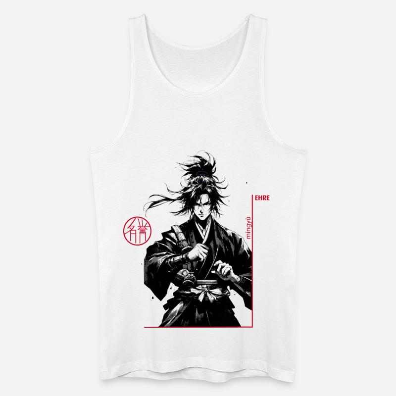 Samurai - Männer Bio Tank Top - Weiß