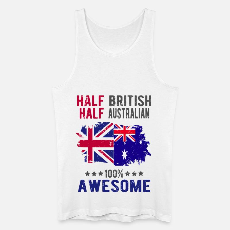 Halb Brite Halb Australier - Männer Bio Tank Top - Weiß