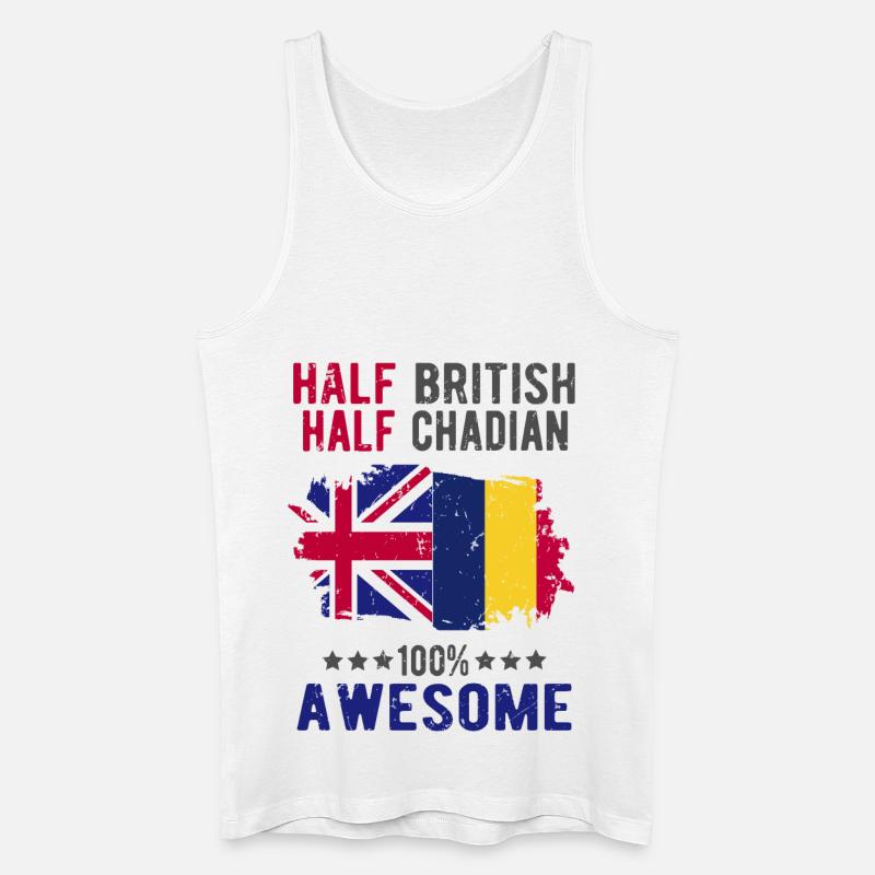 Half British Half Chader - Men’s Organic Tank Top - white