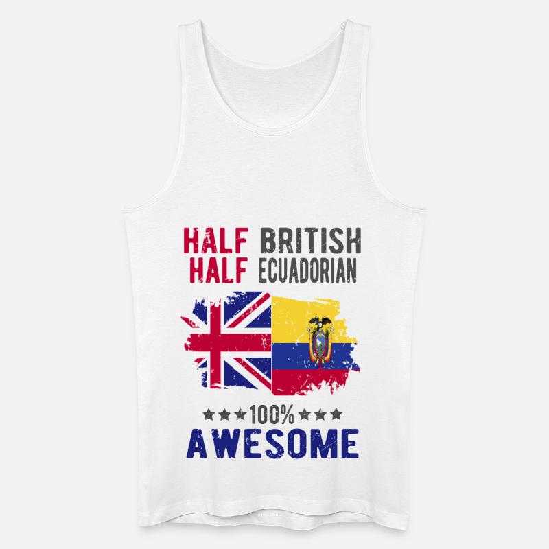 Halb Brite Halb Ecuadorianer - Männer Bio Tank Top - Weiß