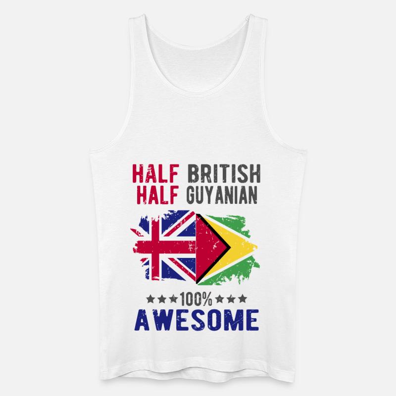 Halb Brite Halb Guyaner - Männer Bio Tank Top - Weiß