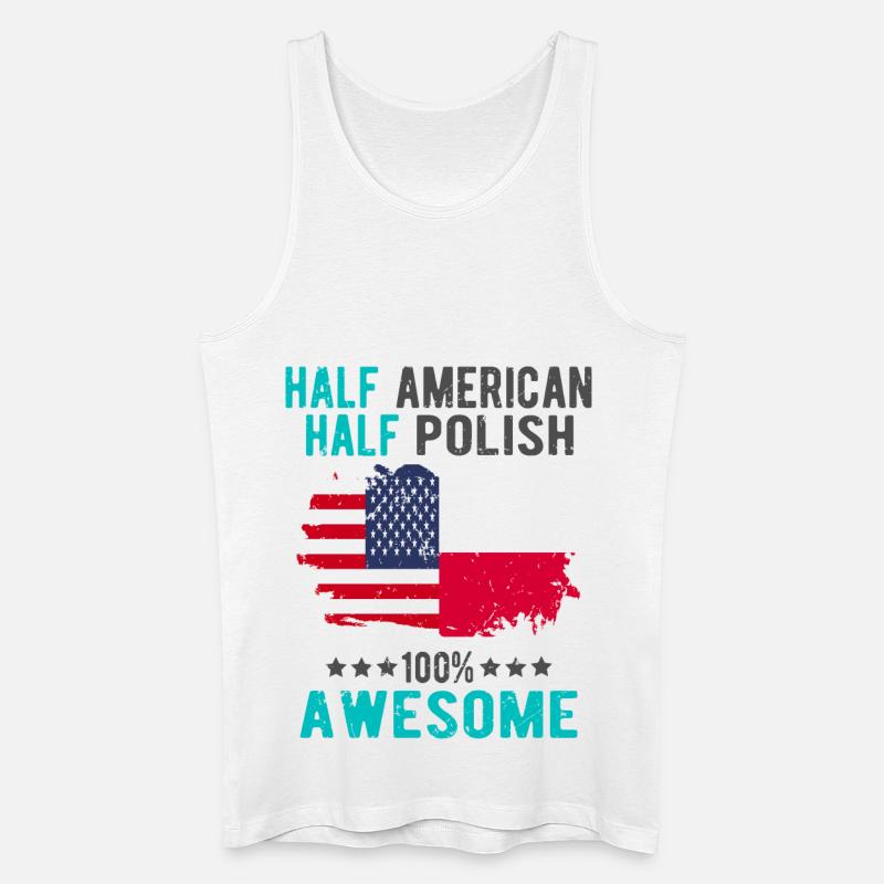 Halb Amerikaner Halb Singapurer - Männer Bio Tank Top - Weiß