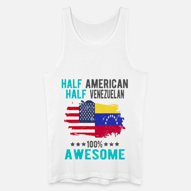 Halb Amerikaner Halb Venezolaner - Männer Bio Tank Top - Weiß